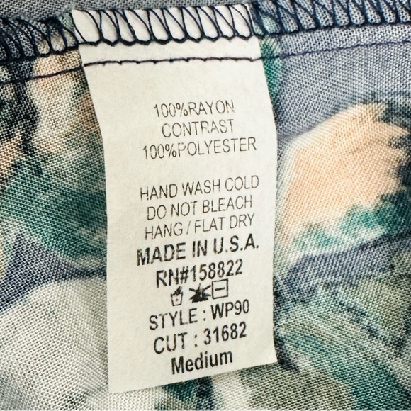 Wanderlux size Medium Navy Blue Floral Pants - Picture 7 of 10